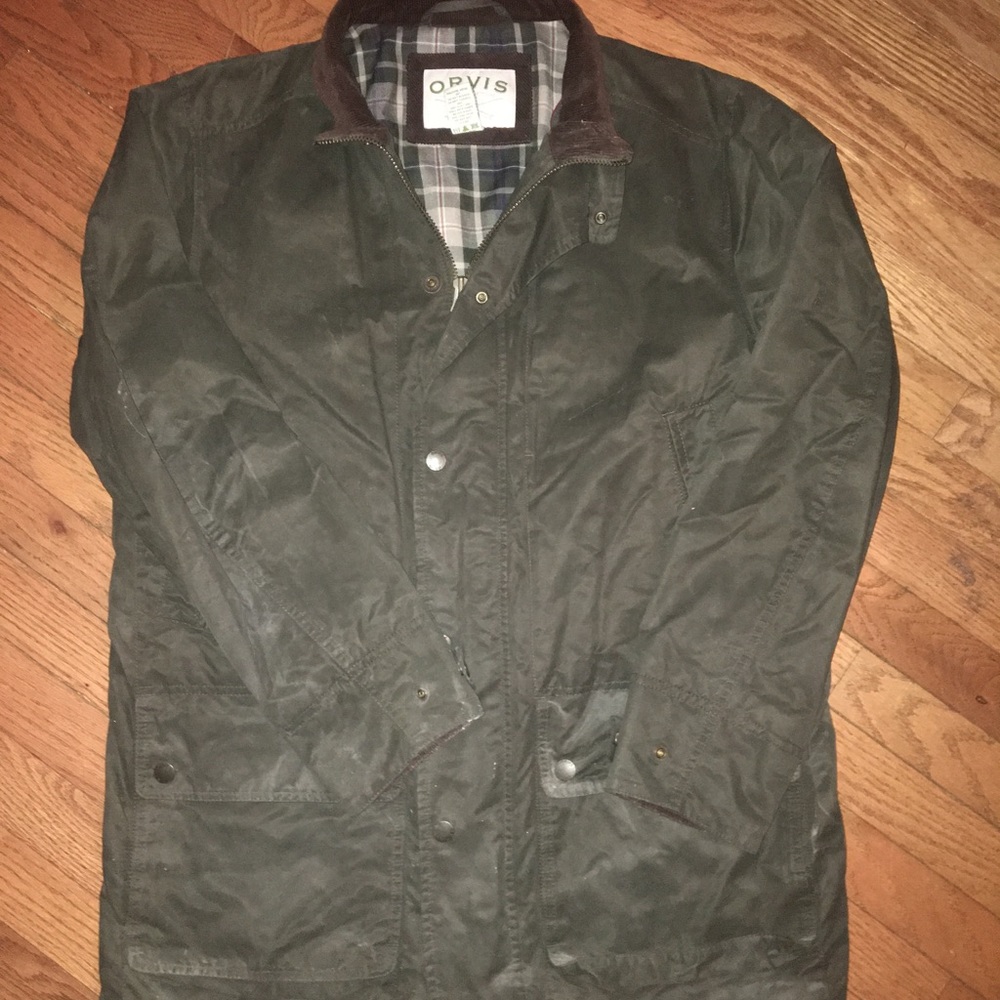 Orvis Wax Jacket. Metal Zipper.